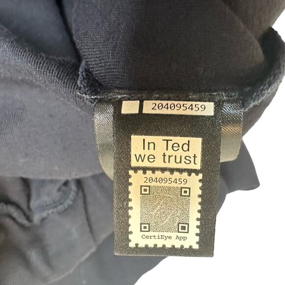 Ted Baker Navy Blue Striped Metallic Trim Aliceah Jogger sz 4=L - Picture 14 of 15